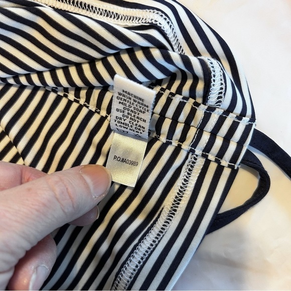 STRAIGHT DOWN Savannah Quarter-zip Striped Navy and White Pullover Size S - Picture 13 of 14